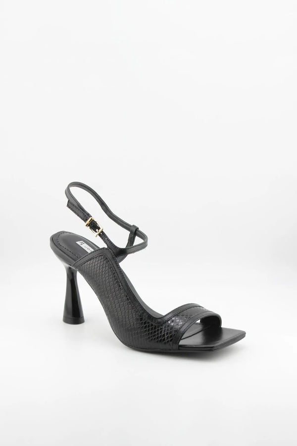 Jorge Bischoff Square-Toe Textured Strappy Heels